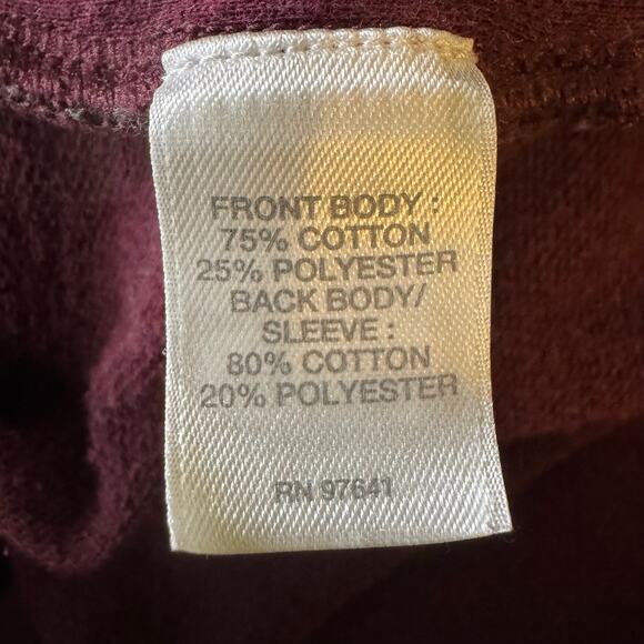 J. Jill Size Large Wine Quilted Cable Knit Front Pullover Sweatshirt - Picture 7 of 7